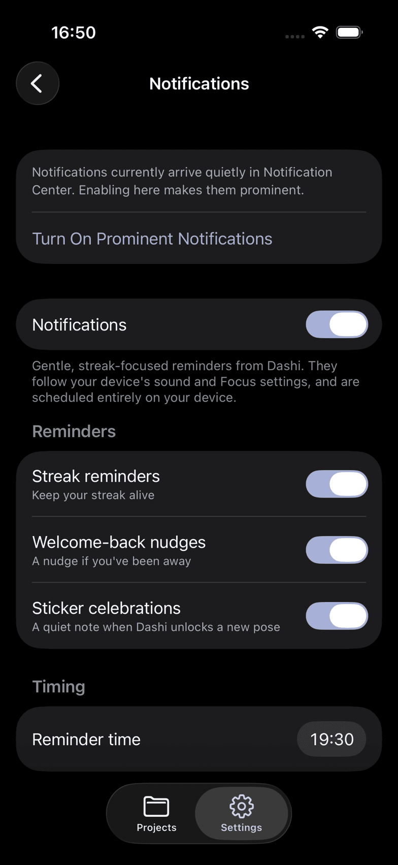 Impostazioni notifiche